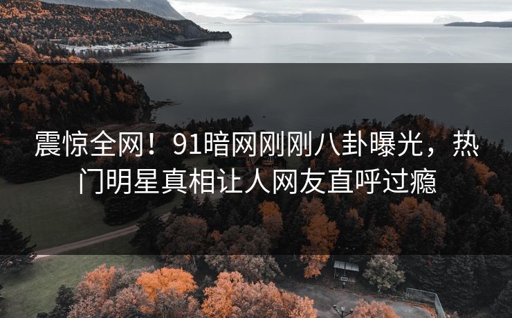 震惊全网！91暗网刚刚八卦曝光，热门明星真相让人网友直呼过瘾  第1张
