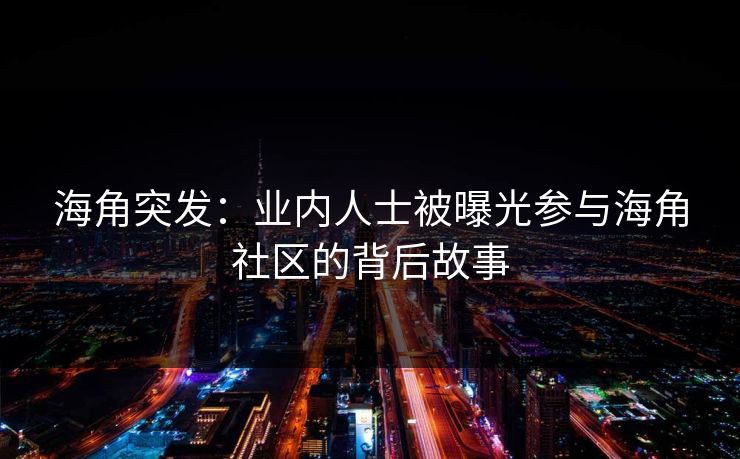 海角突发：业内人士被曝光参与海角社区的背后故事