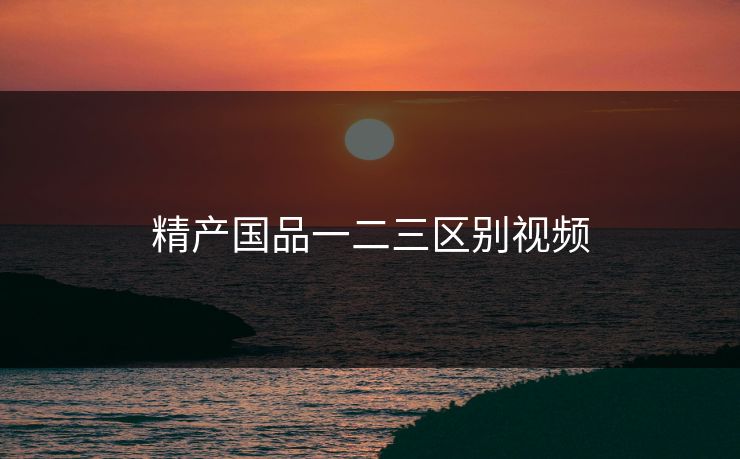 精产国品一二三区别视频