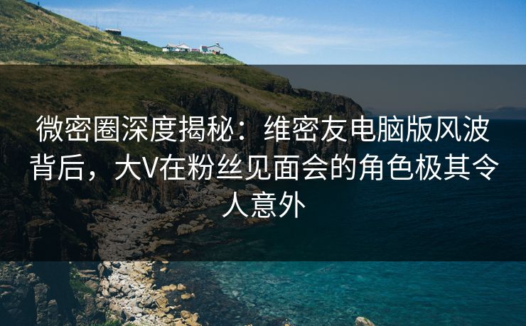 微密圈深度揭秘：维密友电脑版风波背后，大V在粉丝见面会的角色极其令人意外  第1张